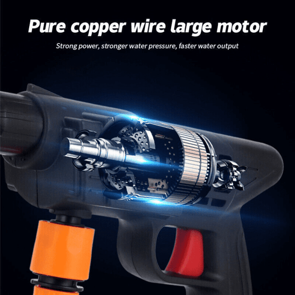 2 Battery Portable Cordless Pressure Washer High Pressure Water Spray - Aroflit