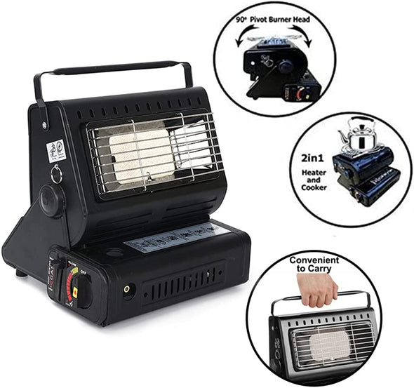 2 - in - 1 Gas Portable Heater with Gas Canisters - Aroflit
