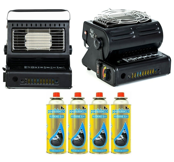 2 - in - 1 Gas Portable Heater with Gas Canisters - Aroflit