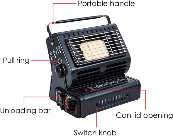 2 - in - 1 Gas Portable Heater with Gas Canisters - Aroflit
