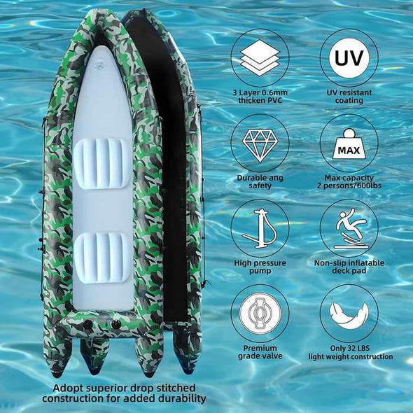 2 Person Inflatable Blow Up Raft Boat - Aroflit