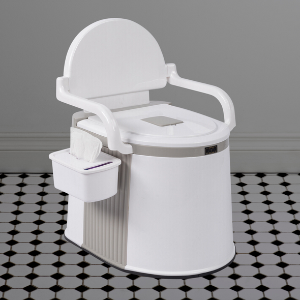 Portable Freestanding Camping RV Travel Potty Toilet with Handrails