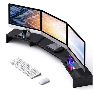 Adjustable Dual/Triple Monitor & Laptop Stand with Storage and Tilt