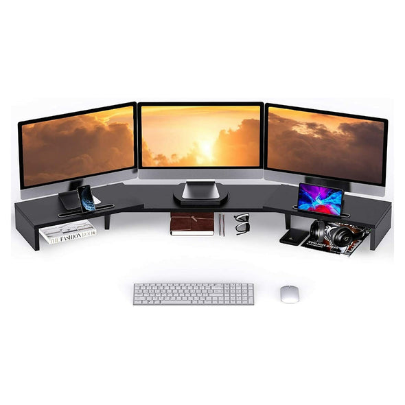 Adjustable Dual/Triple Monitor & Laptop Stand with Storage and Tilt