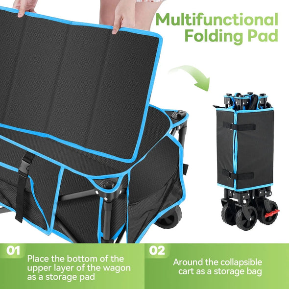 Heavy Duty Foldable Wagon Cart, Portable, Durable, Compact Design