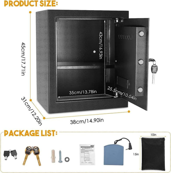 2.2 Cub Safe Box with Digital Combination LED Lock, Secure Storage - Aroflit