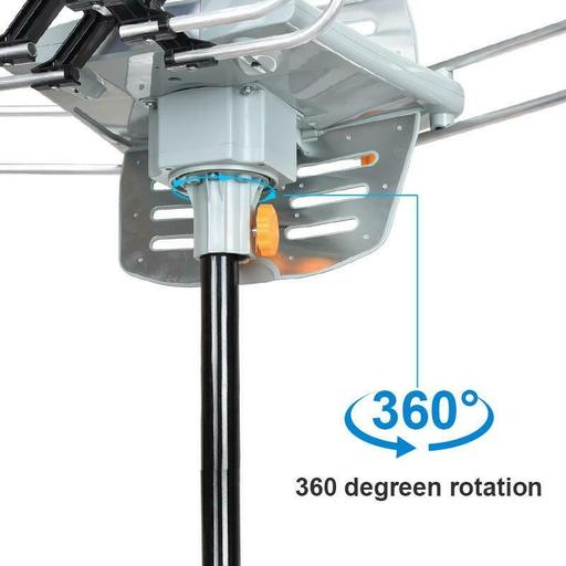 250 Miles HD TV Digital Antenna, 360° Rotating, Free 4K TV Channels - Aroflit