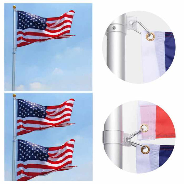 25FT Home Yard Aluminium Telescoping Flag Pole - Aroflit
