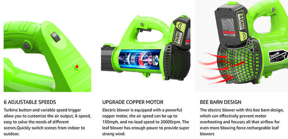 150 MPH Cordless Leaf Blower - 21V Electric Handheld for Snow & Dust