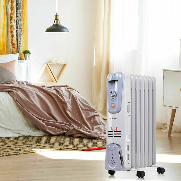 1500W Oil Filled Radiator Heater, Energy Efficient and Portable