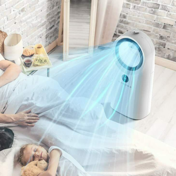 Portable Evaporative Air Cooler Fan - Rechargeable & Bladeless Design