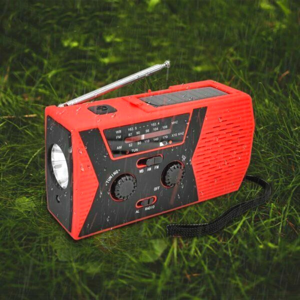 Solar Powered Emergency Hand Crank Weather Alert Radio with 2000mAh