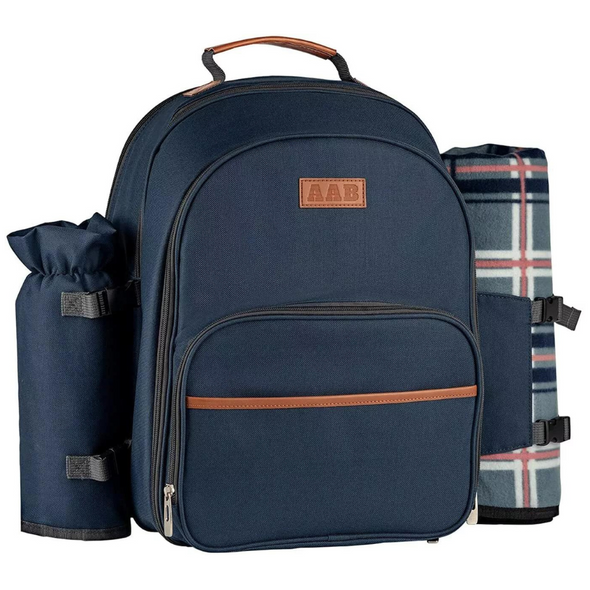 Picnic Basket Backpack Portable Set for 4, Complete Picnic Set