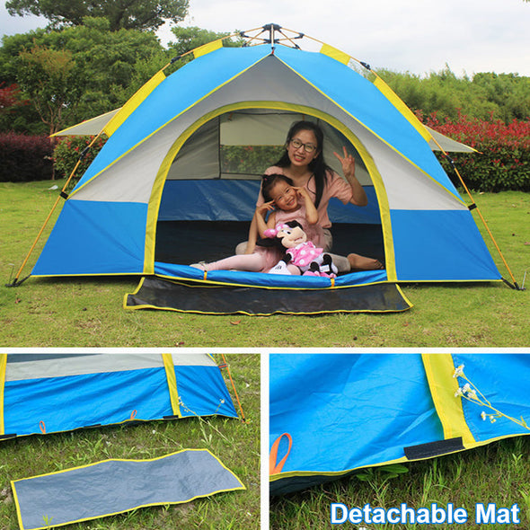 3-4 Man Pop Up Camping Tent – Waterproof Anti-UV