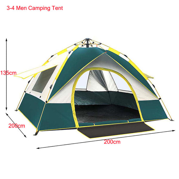 3-4 Man Pop Up Camping Tent – Waterproof Anti-UV
