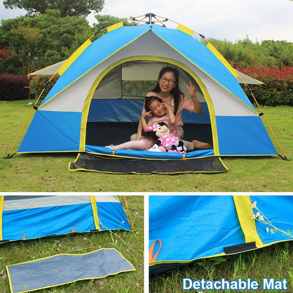 3 - 4 Man Pop Up Camping Tent – Waterproof Anti - UV - Aroflit
