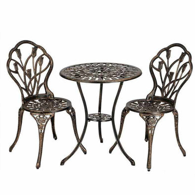 3 Piece Outdoor Bistro Table & Chair Set﻿-Aroflit