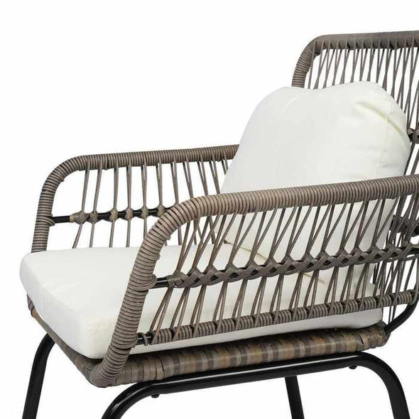 3 Pieces Outdoor Patio Rattan Table & Chairs Set-Aroflit