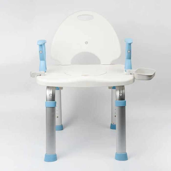 3 in 1 Elderly Shower Chair With Bedside Commode-Aroflit