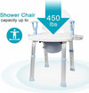 3 in 1 Elderly Shower Chair With Bedside Commode-Aroflit