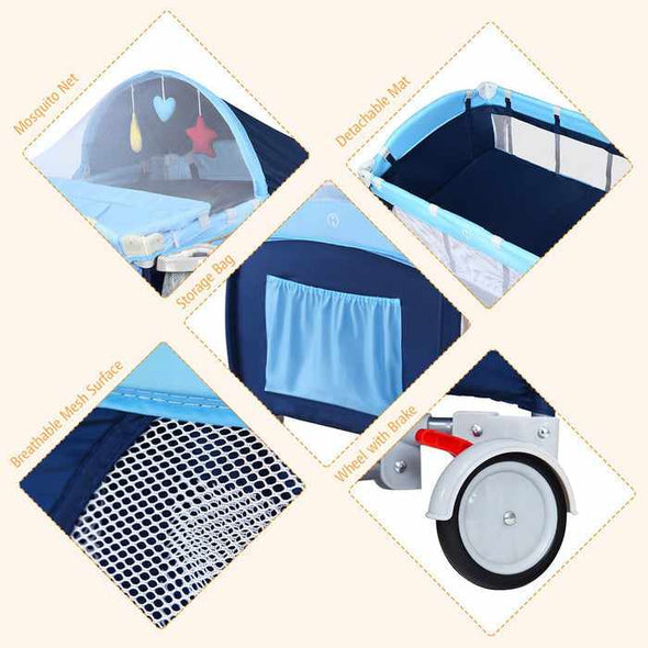 3 in 1 Baby Portable Folding Travel Crib - Aroflit