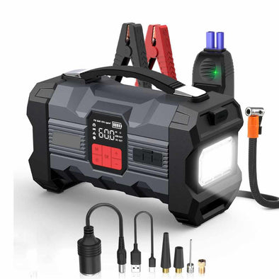 3 - in - 1 Car Jump Starter Battery Booster Charger & Air Compressor - Aroflit