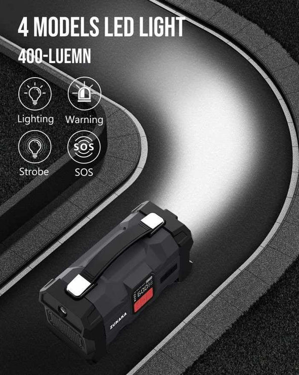 3 - in - 1 Car Jump Starter Battery Booster Charger & Air Compressor - Aroflit