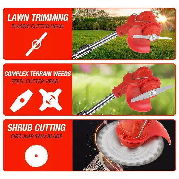3 - in - 1 Cordless Electric Lawn Edger, Lightweight Grass & Weed Trimmer - Aroflit