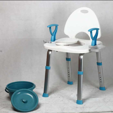 3 in 1 Elderly Shower Chair With Bedside Commode - Aroflit