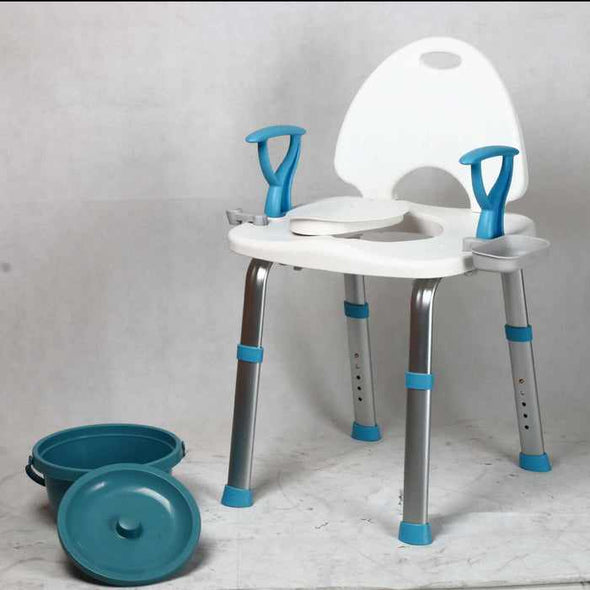 3 in 1 Elderly Shower Chair With Bedside Commode - Aroflit