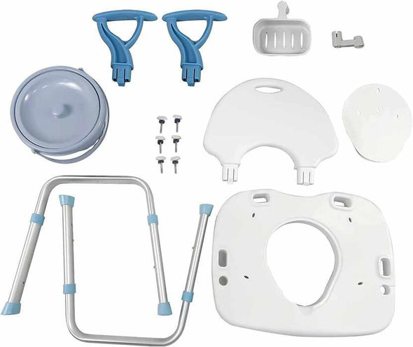 3 in 1 Elderly Shower Chair With Bedside Commode - Aroflit