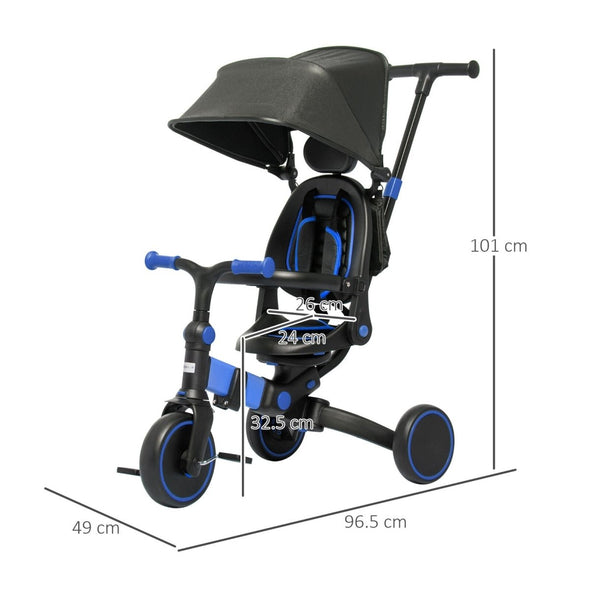 3 in 1 Kids Trike with Parent Handle Balance Bike - Aroflit
