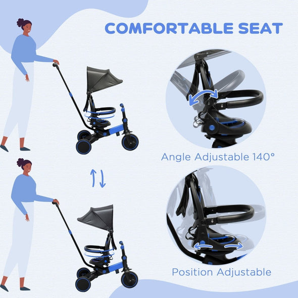 3 in 1 Kids Trike with Parent Handle Balance Bike - Aroflit