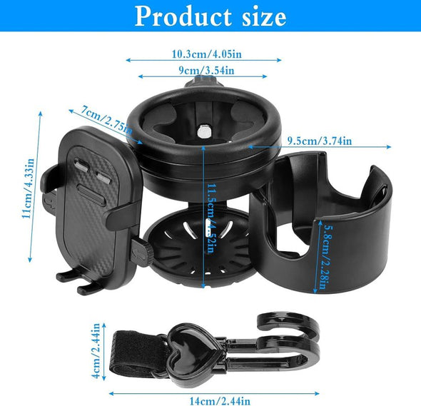 3 in 1 Multifunctional Stroller Cup Holder - Aroflit