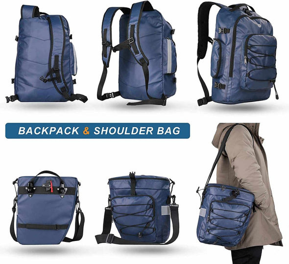3 in 1 Pannier Waterproof Bag for Bike 65L Rack Bag - Aroflit