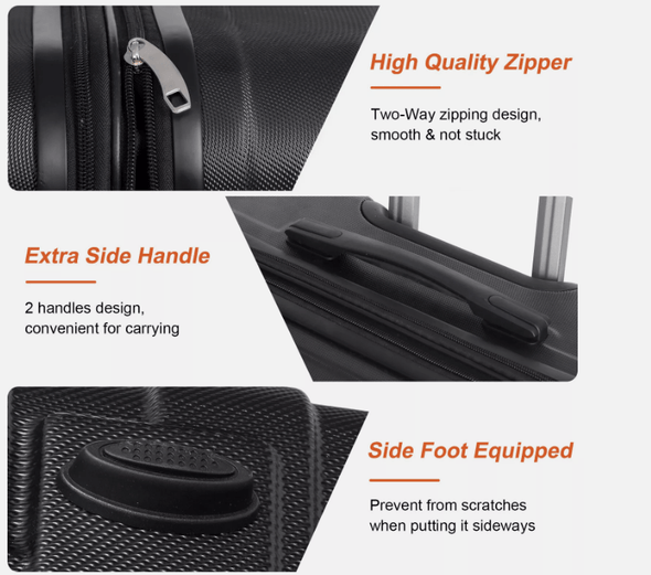 3 - Piece Expandable Luggage Set with Wheels, 21", 26", 30" Suitcases - Aroflit