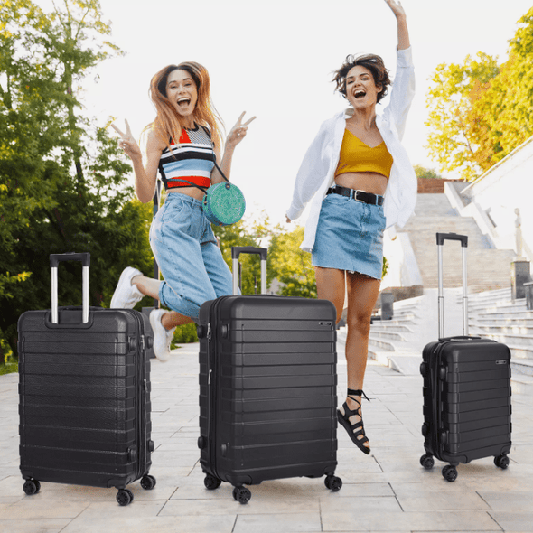 3 - Piece Expandable Luggage Set with Wheels, 21", 26", 30" Suitcases - Aroflit