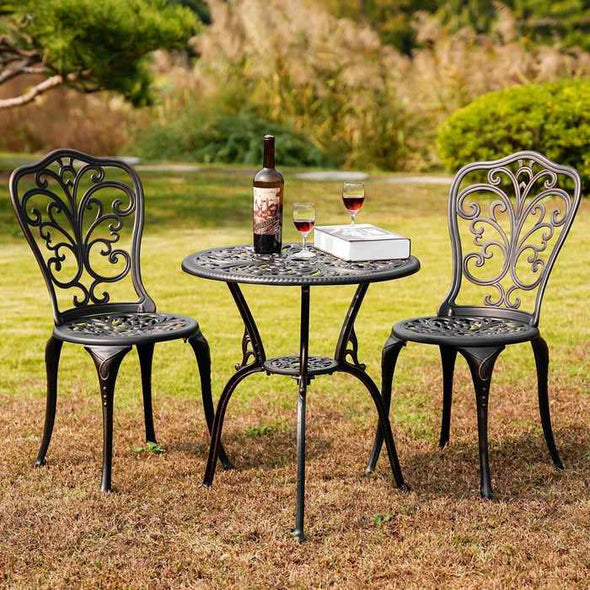 3 Piece Outdoor Bistro Table & Chair Set﻿ - Aroflit