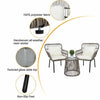 3 Pieces Outdoor Patio Rattan Table & Chairs Set - Aroflit
