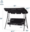 3 - Seat Patio Swing Canopy, Adjustable Canopy, Removable Cushions - Aroflit