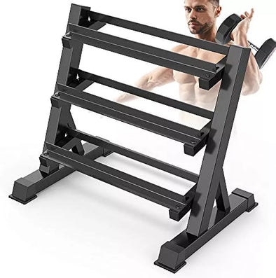 3 - Tier Dumbbell Rack Stand, Heavy - Duty, Space - Saving Design - Aroflit