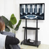 30" - 80" Modern TV Stand Rolling Rack with Wheels, Adjustable & Mobile - Aroflit