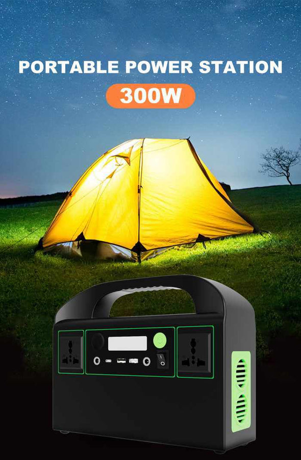 300W 220V Portable Power Station Solar Portable Outdoor Emergency Power Supply