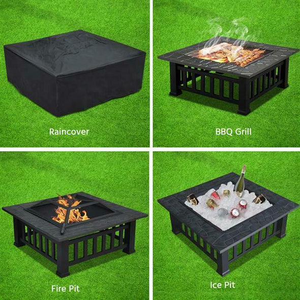 32" Multipurpose Outdoor Fire Pit, Fire Pit and Cooler Combo - Aroflit