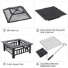 32" Multipurpose Outdoor Fire Pit, Fire Pit and Cooler Combo - Aroflit