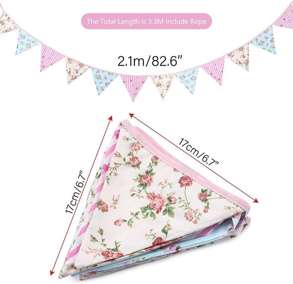 3.3M Two Layer Flag Banner with 12 Triangle Pennants - Aroflit