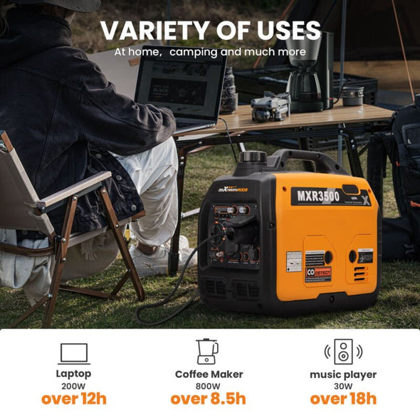 3500W Gas Powered Portable Inverter Generator - 58 dB Home Backup - Aroflit