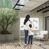 36" x 24" Rolling Dry Erase Board, Magnetic, Adjustable Height - Aroflit