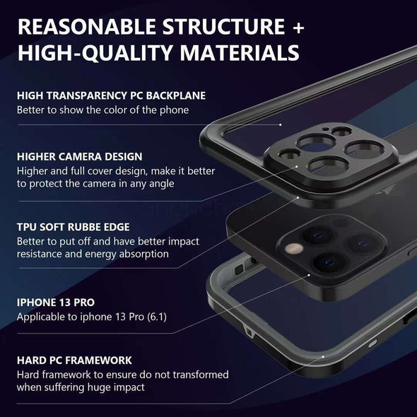 360° Cover For iPhone Full Waterproof Shockproof Case - Aroflit