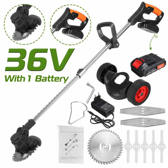36V 1680W Double Wheel Electric Lawn Mower Cordless Grass Trimmer - Aroflit